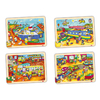 4 PUZZLES BOIS LES TRANSPORTS 35 PIECES