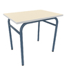TABLE AXIS 1 PERSONNE 50*70 T4 BLEU D'ALUMINE - PLATEAU SERINGA - CHANT ABS BLANC