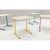 TABLE S2 1 PERSONNE 50*70 T6 BLEU D'ALUMINE - PLATEAU SERINGA - CHANT ABS BLANC