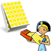 RECHARGE POUR ECO-PACK 1800 GOMMETTES RONDES 20MM JAUNE