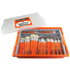 MALLETTE 100 PINCEAUX N°4 A N°20 + BAC DE RANGEMENT AVEC COUVERCLE + COMPARTIMENTS POUR RANGER LES PINCEAUX