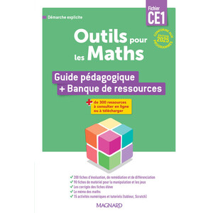 OUTILS POUR LES MATHS CE1 PAR DOMAINE (2025) - GUIDE PEDAGOGIQUE + BANQUE DE RESSOURCES