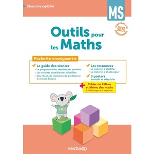 OUTILS POUR LES MATHS MS (2025) - POCHETTE ENSEIGNANT : GUIDE PEDAGOGIQUE + POSTERS + FICHES RESSOUR