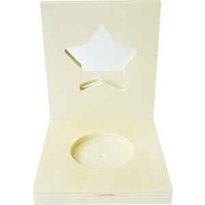 5 PORTE-BOUGIES MIROIR ?TOILE BOIS