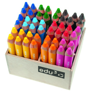 EDU3 PRIME SUPER JUMBO BOITE 48 CRAYONS COULEURS ASSORTIS