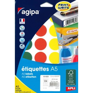 168 PASTILLES Ø30MM COLORIS ASSORTIS