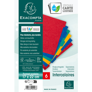 INTERCALAIRES 17X22 CARTE LUSTRÉE 6 POSITIONS