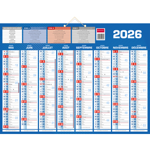 CALENDRIER GRAND FORMAT 40,5X55CM SEPTEMBRE/DÉCEMBRE