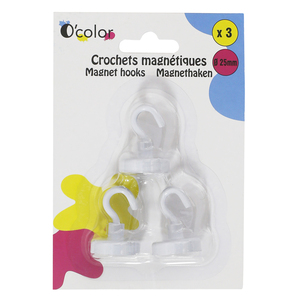 3 CROCHETS DE SUSPENSION MAGNÉTIQUES Ø25MM