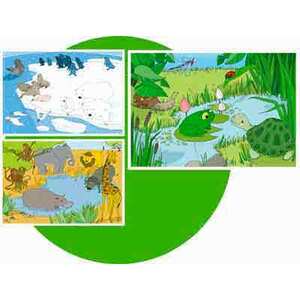 ANIMAUX DU MONDE LOT DE 3 PUZZLES SOFT