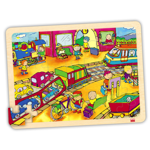 4 PUZZLES BOIS LES TRANSPORTS 35 PIECES