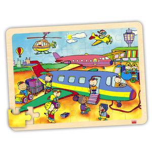 4 PUZZLES BOIS LES TRANSPORTS 35 PIECES