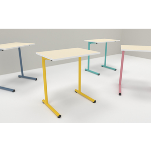 TABLE S2 1 PERSONNE 50*70 T6 BLEU D'ALUMINE - PLATEAU SERINGA - CHANT ABS BLANC