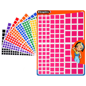 1728 GOMMETTES CARRÉES TAILLES ET COLORIS ASSORTIS
