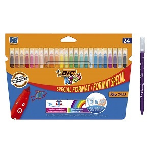FEUTRES KIDS COULEUR POINTE MOYENNE POCHETTE 24 ASSORTIS