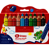 GRIPPY 10 CRAYONS DE COULEUR + 1 TAILLE CRAYON
