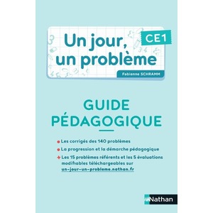 UN JOUR, UN PROBLEME CE1 - GUIDE PEDAGOGIQUE + CAHIER ELEVE PCF