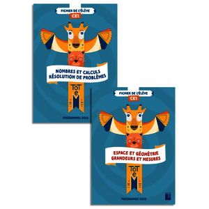 TOTEM - MATHEMATIQUES CE1 FICHIER DE L'ELEVE EN 2 VOLUMES (NUMERATION + GEOMETRIE) PROGRAMMES 2025