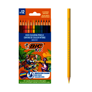 KIDS SMOOTH 12 CRAYONS COULEUR COLORIS ASSORTIS
