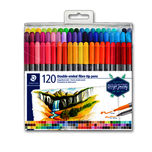 STAEDTLER 3200 120 FEUTRES DOUBLE POINTE FINE ET MOYENNE