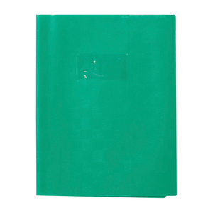 PROTÈGE-CAHIER PLASTIQUE 17X22 2 RABATS VERT