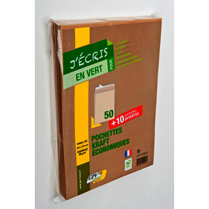 50 + 10 POCHETTES KRAFT 229X324MM