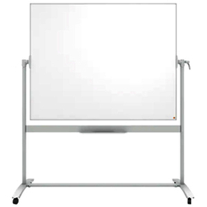 1 TABLEAU BLANC PIVOTANT MOBILE MAGNETIQUE EN ACIER LAQUE 150 X 120 CM