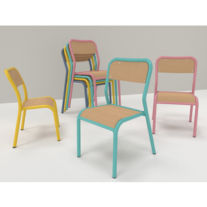 CHAISE 401 TAILLE 2 COLORIS HETRE/ROSE ANGLAIS