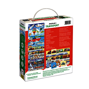 PUZZLE + LES TRANSPORTS 62 PIECES + 32 CARTES ILLUSTREES