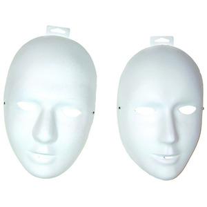 10 MASQUES BLANCS VISAGE ADULTE