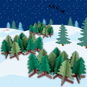 PACK NOEL 4 FLACONS PEINTURE ACRYLIQUE COLORIS ASSORTIS + 2 FLACONS GEL PAILLETE 250ML + 30 SAPINS CARTONS A DECORER