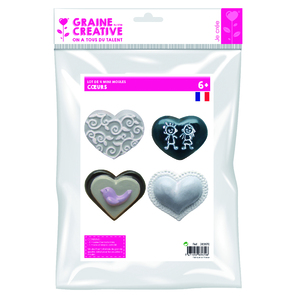 4 MINI MOULES THERMOFORMES THEMES COEURS