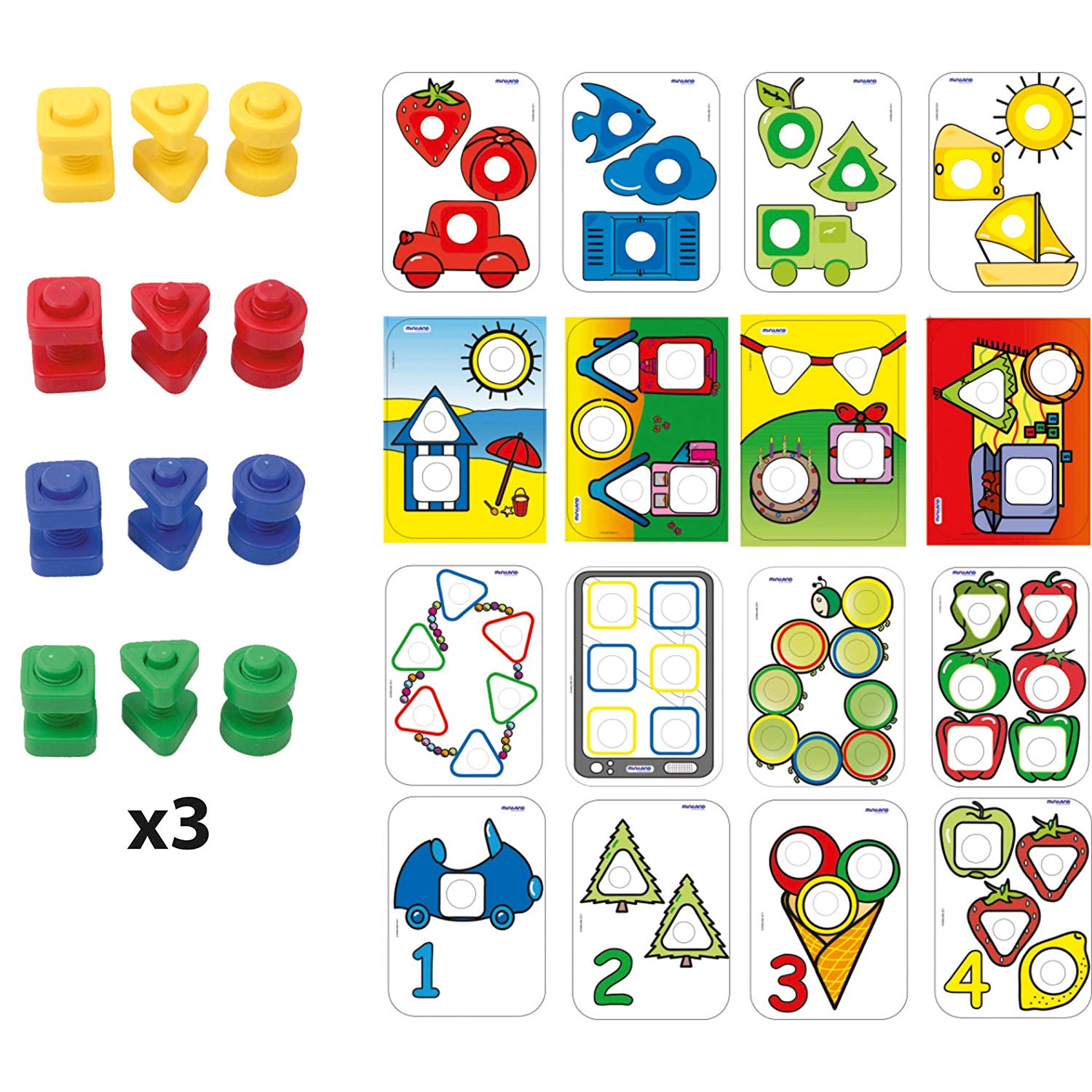 VIS ET CROUS COFFRET 72 PIECES 16 FICHES K661119 S Fournitures
