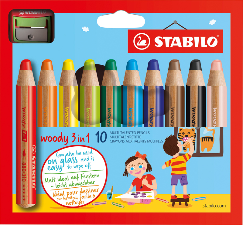 WOODY 10 CRAYONS COULEURS ASSORTIS K750066 S Fournitures