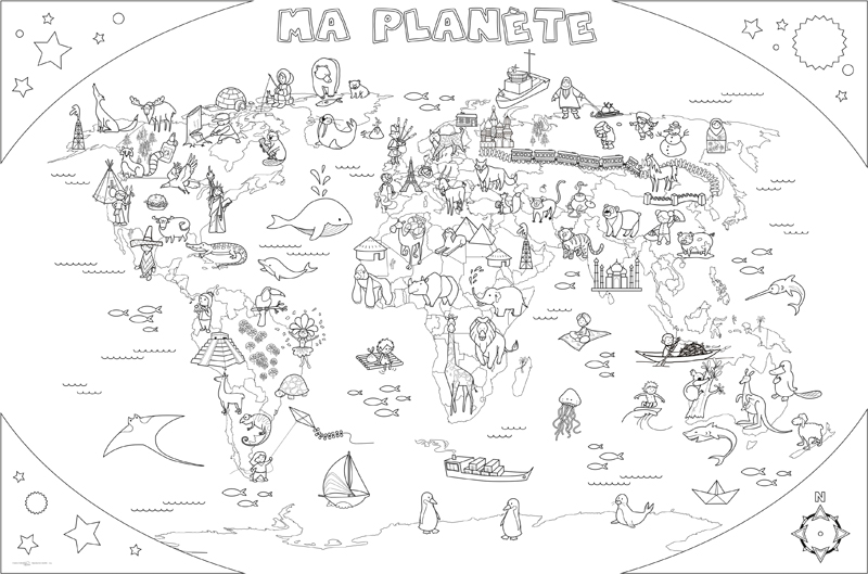 L'ATLAS COLORIAGE GÉANT 120x80CM K754904  S Fournitures